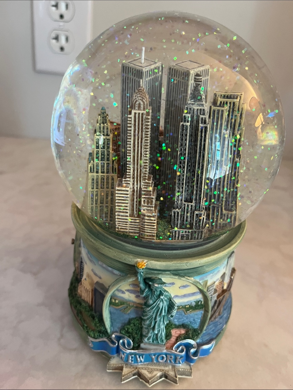 San Francisco Music Box New York Snow Globe as in Sex in the City Twin Towers